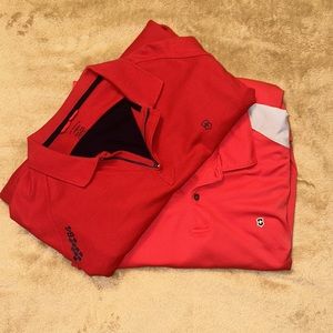 (Set of 2) Victorinox 2XL - Red and Black - Polo - CoolMax